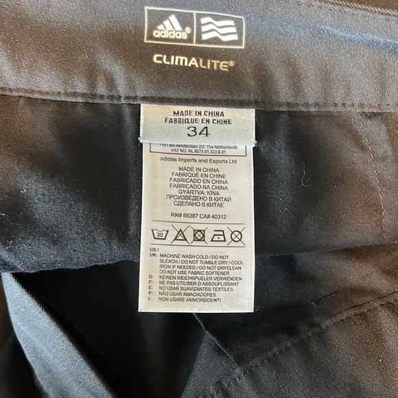 Adidas Mens Shorts Chino Golf Black CoolMax Polyester 10" Inseam - Picture 7 of 8
